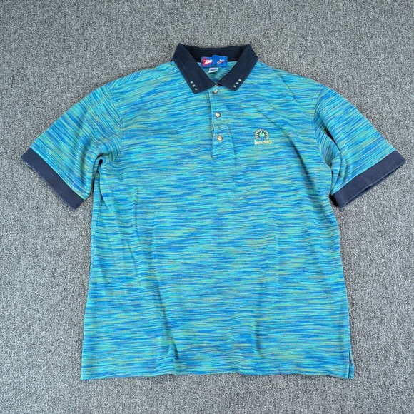 Tail Other - Tail Vintage 90s Golf Polo Shirt Mens Large Blue Green Space Dye Knit USA Made